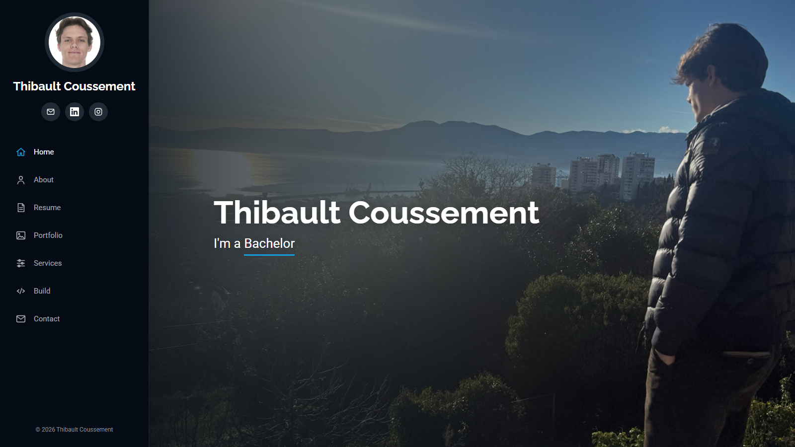 Preview of the Thibault Coussement portfolio website